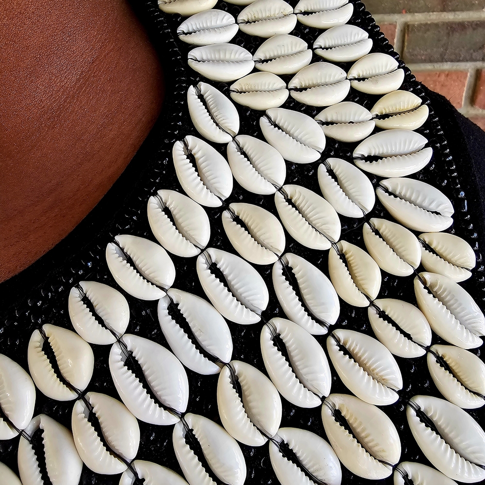 Shell Embellished Black Top